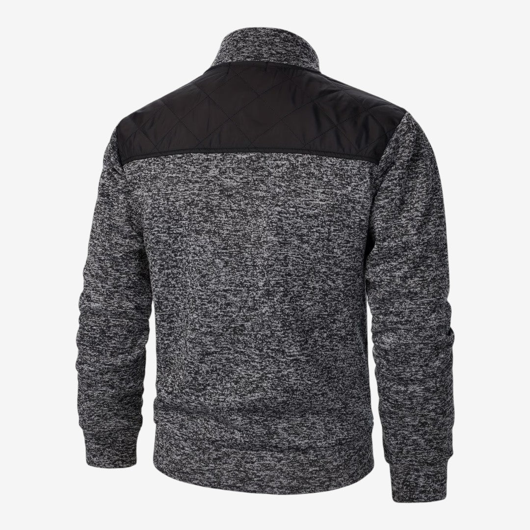 Herren Steppjacke mit Strickdetails und Stehkragen