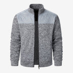 Herren Steppjacke mit Strickdetails und Stehkragen