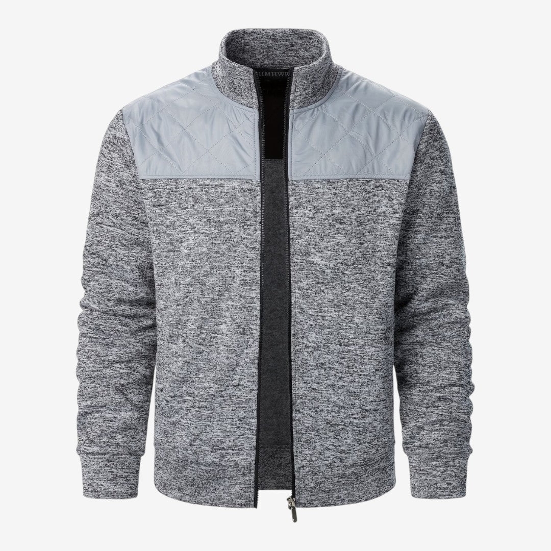 Herren Steppjacke mit Strickdetails und Stehkragen