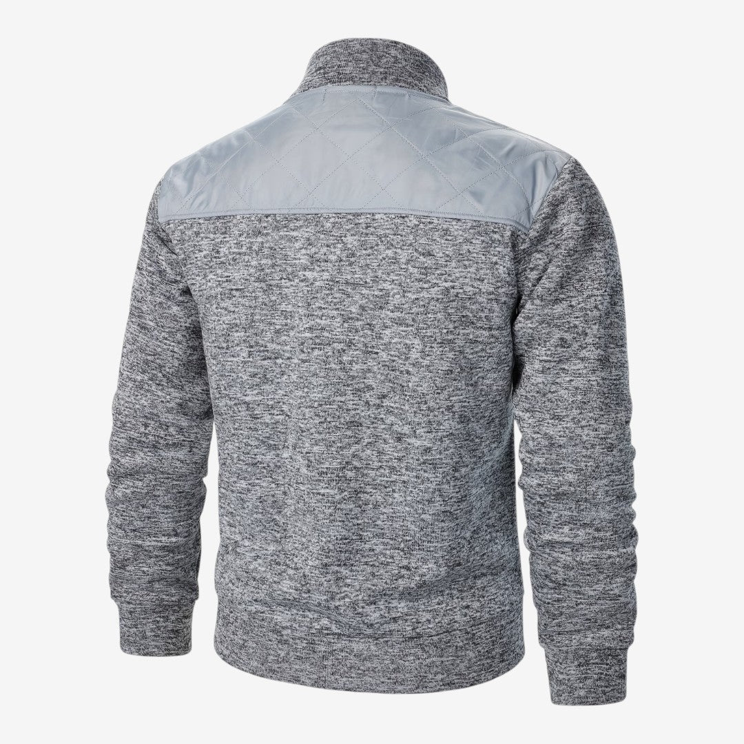 Herren Steppjacke mit Strickdetails und Stehkragen