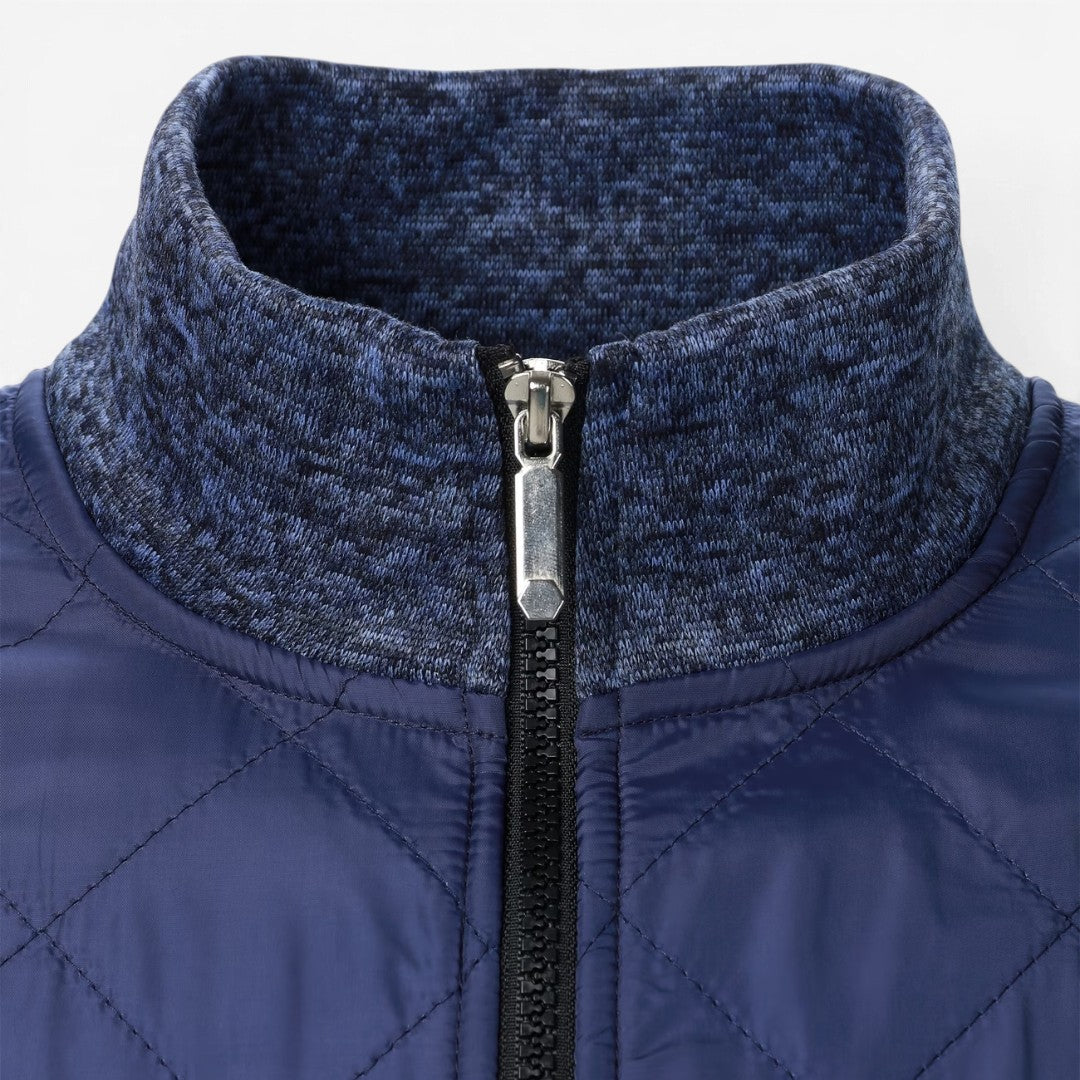 Herren Steppjacke mit Strickdetails und Stehkragen