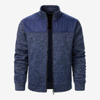 Herren Steppjacke mit Strickdetails und Stehkragen