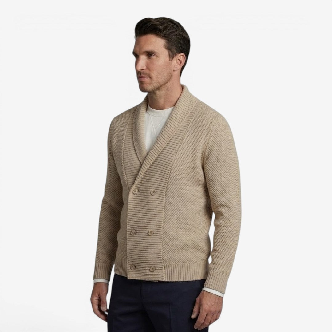 Cardigan en tricot pour homme avec col châle