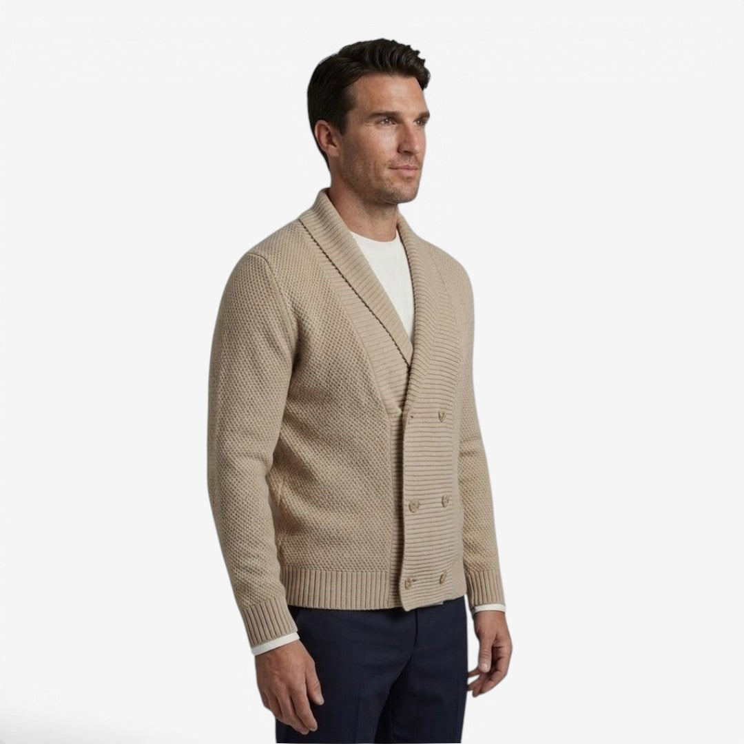 Cardigan en tricot pour homme avec col châle