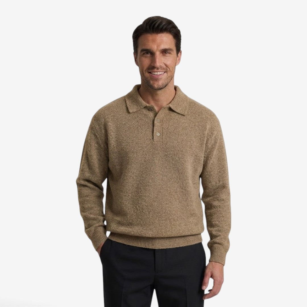Pull en tricot pour hommes avec col polo