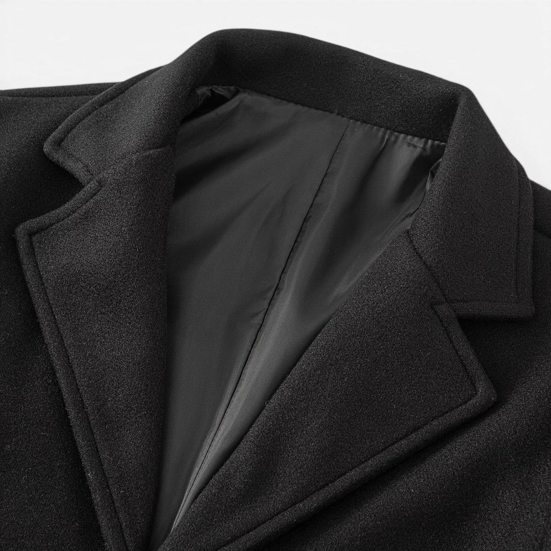 Trench-coat long pour homme avec col à revers