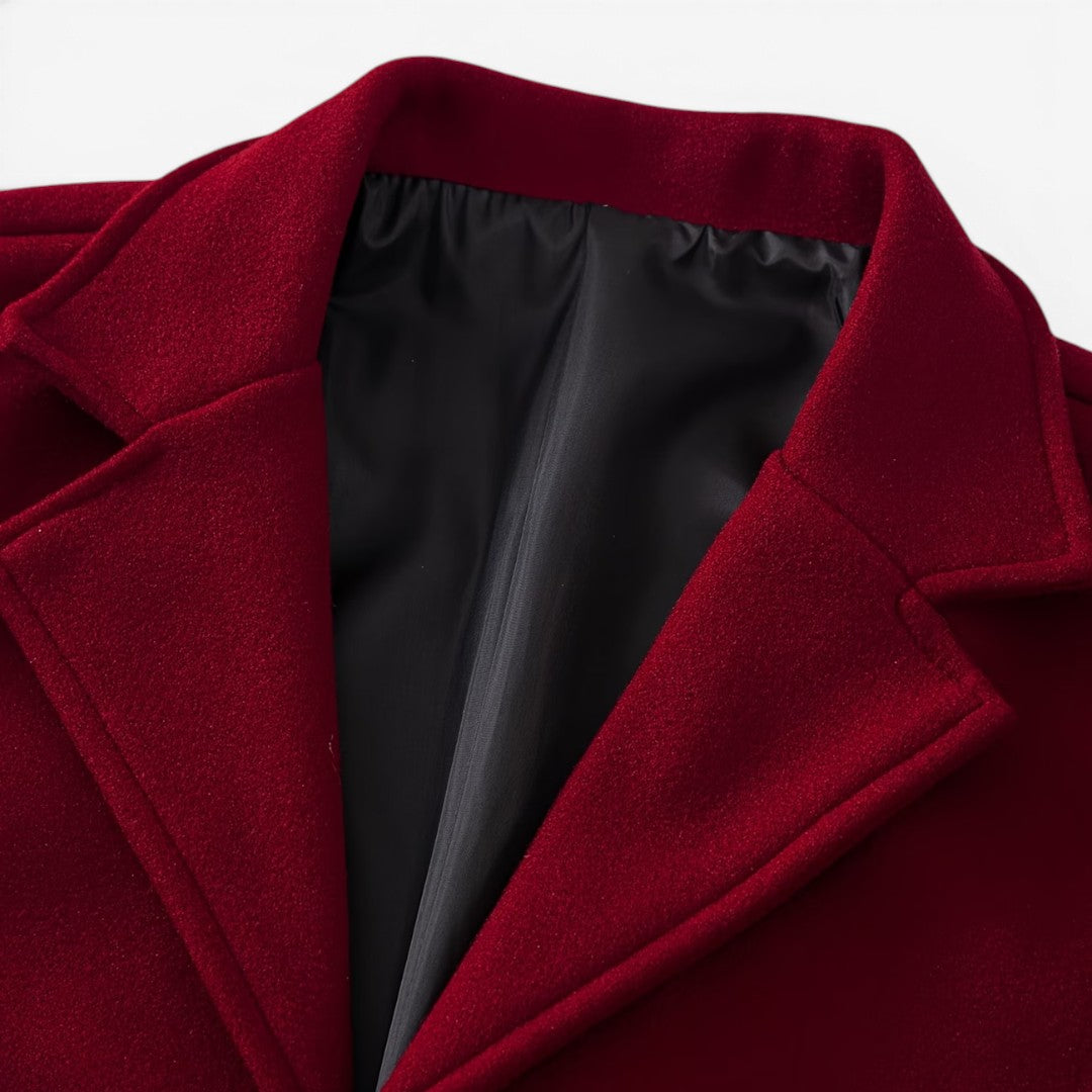 Trench-coat long pour homme avec col à revers