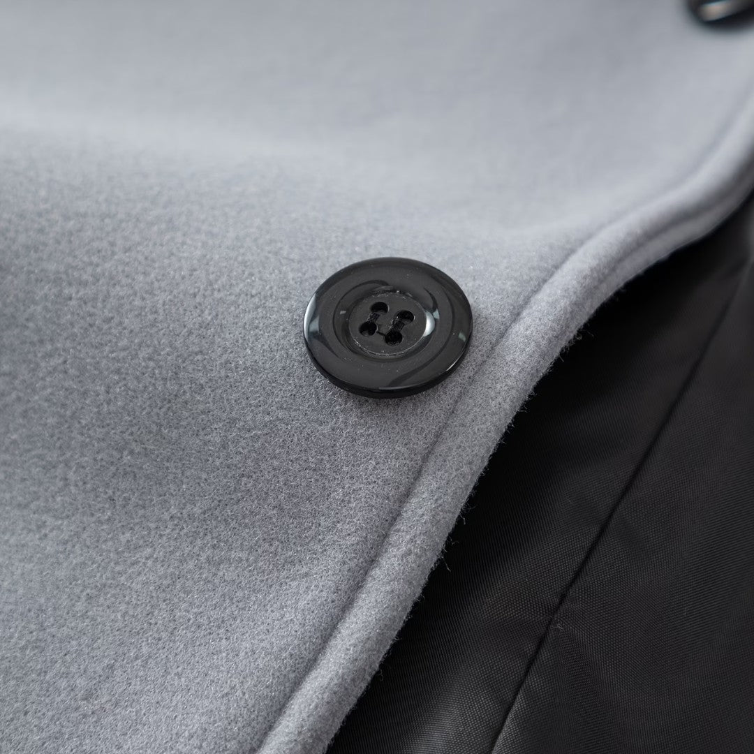 Trench-coat long pour homme avec col à revers
