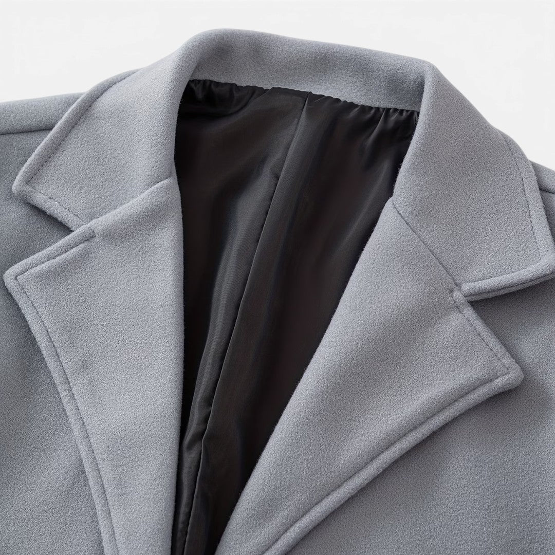 Trench-coat long pour homme avec col à revers