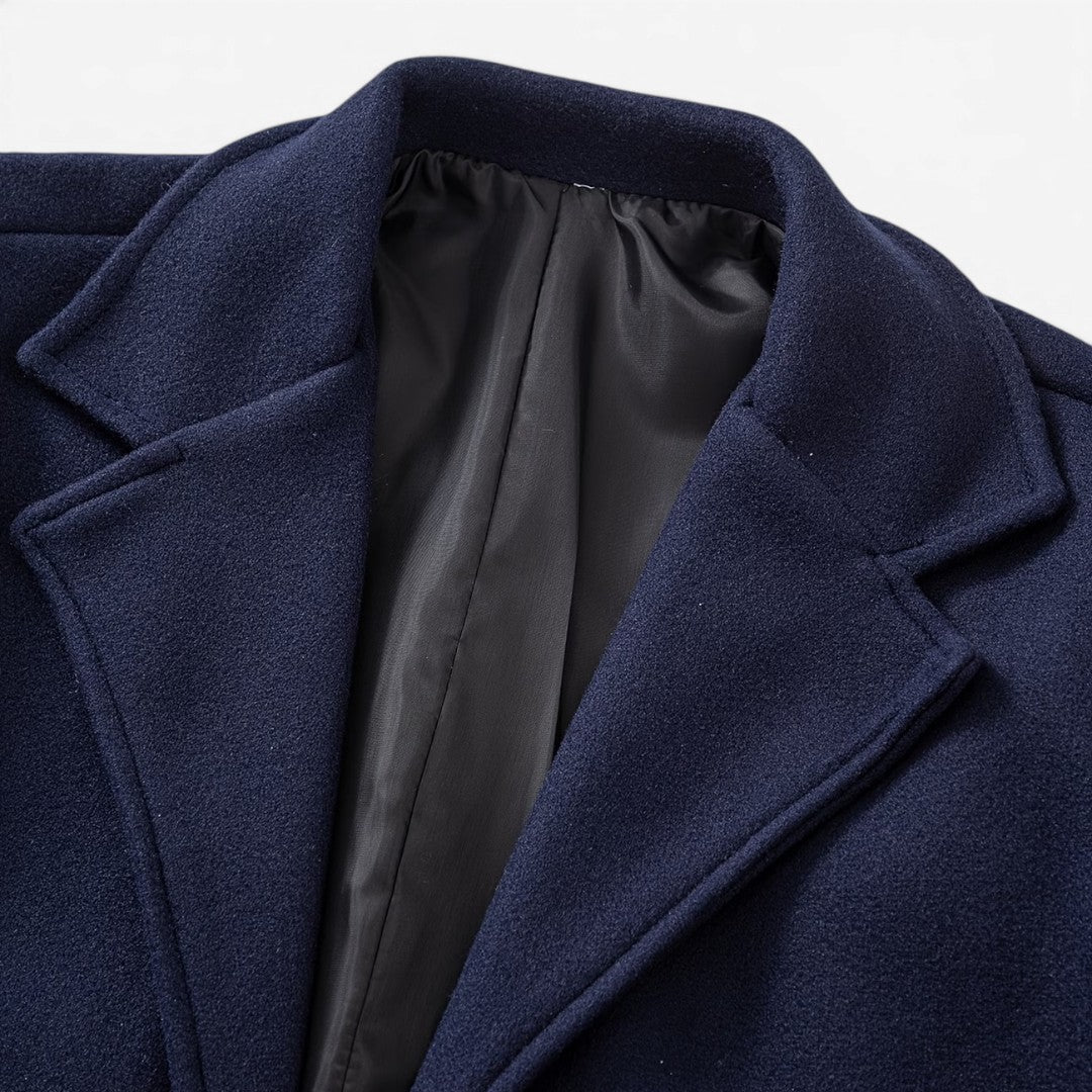 Trench-coat long pour homme avec col à revers