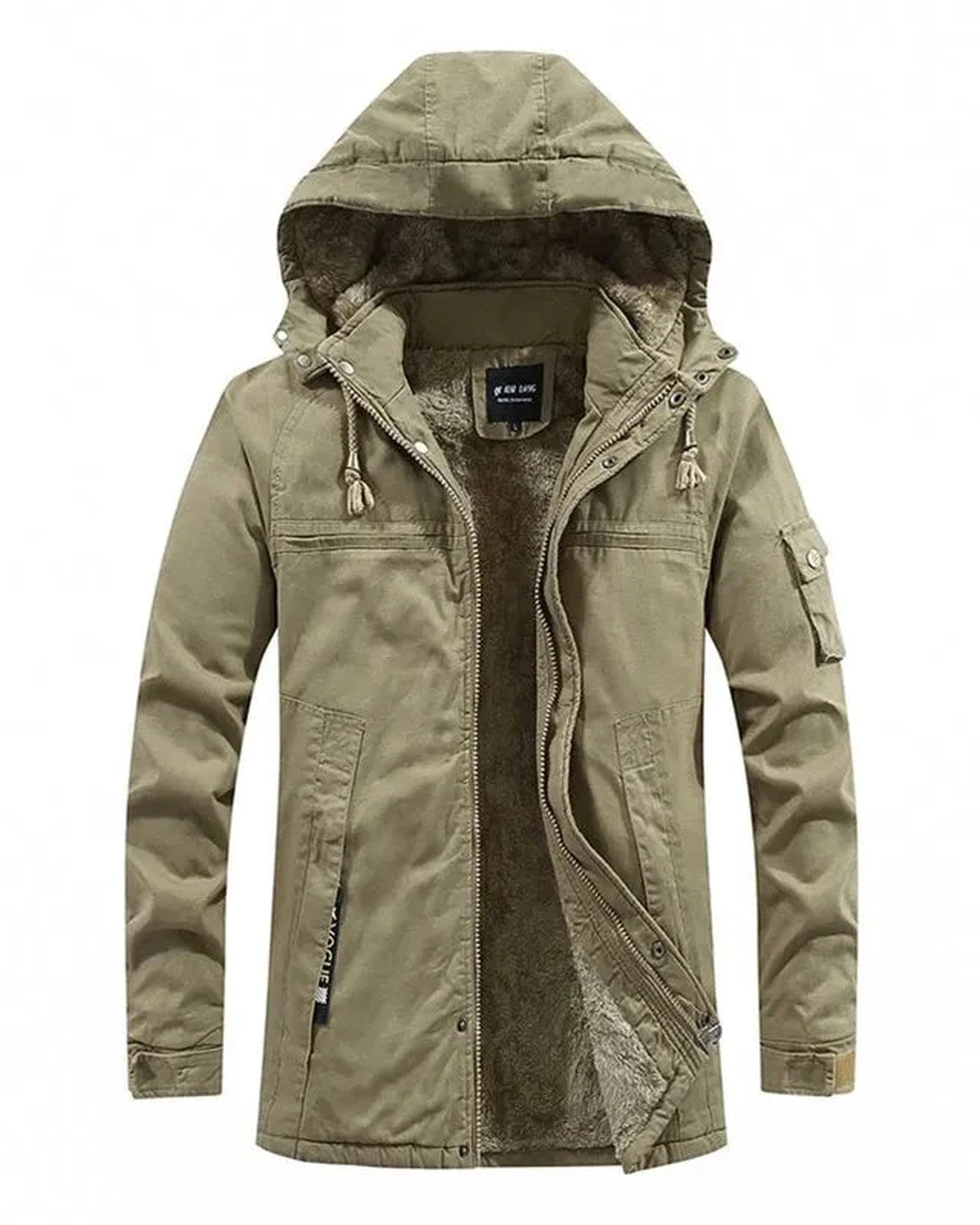 Veste d'hiver matelassée pour hommes avec capuche amovible