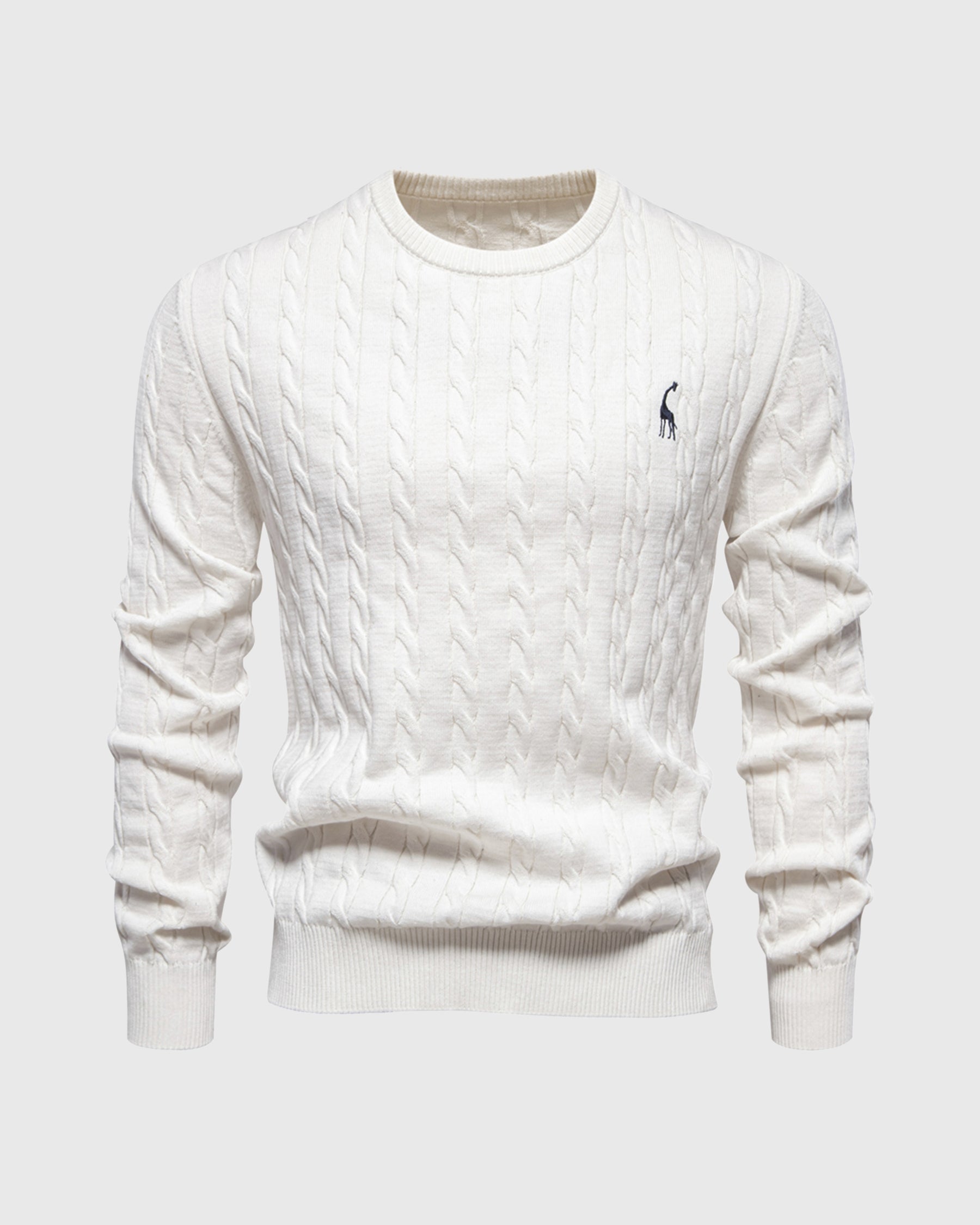 Pull en maille torsadée pour homme coupe régulière