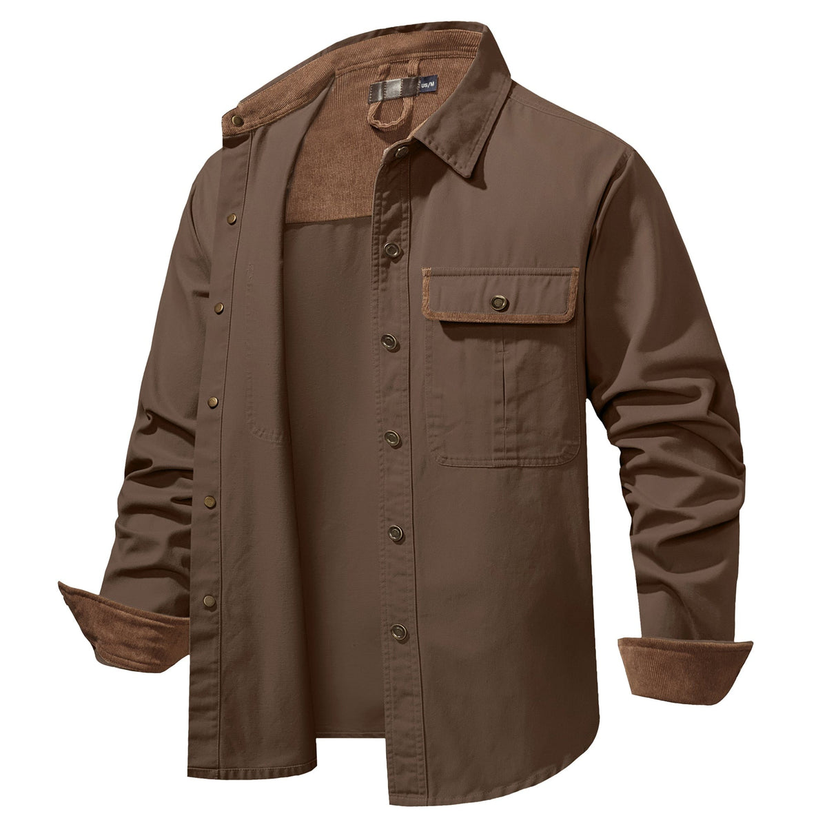 Heren katoenen overshirt met borstzakken