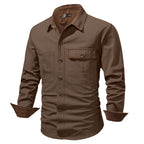 Heren katoenen overshirt met borstzakken