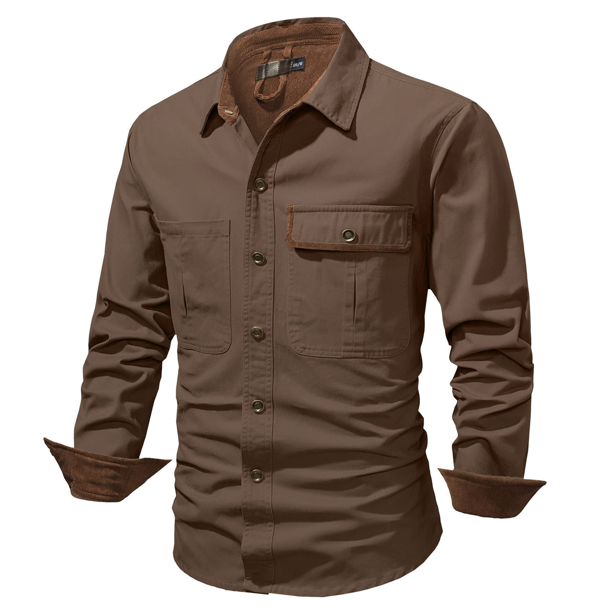 Heren katoenen overshirt met borstzakken