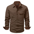 Heren katoenen overshirt met borstzakken