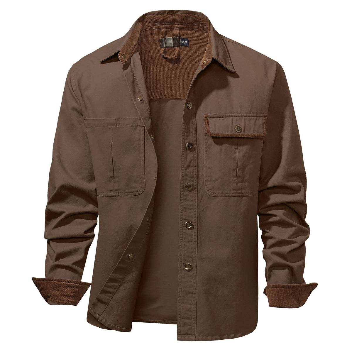 Heren katoenen overshirt met borstzakken