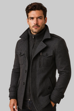Manteau élégant pour homme en mélange de laine
