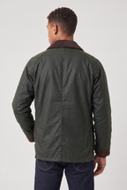 Herren Jacke in Wachsoptik mit Cordkragen