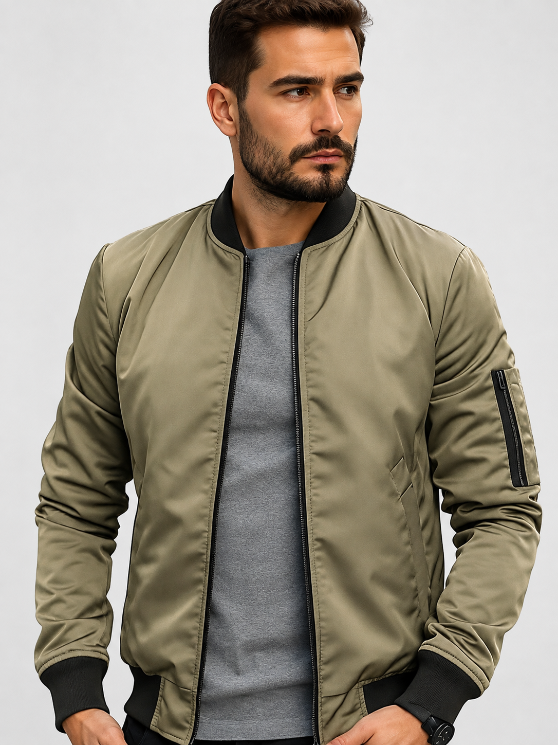 Herren Bomberjacke mit Reißverschluss