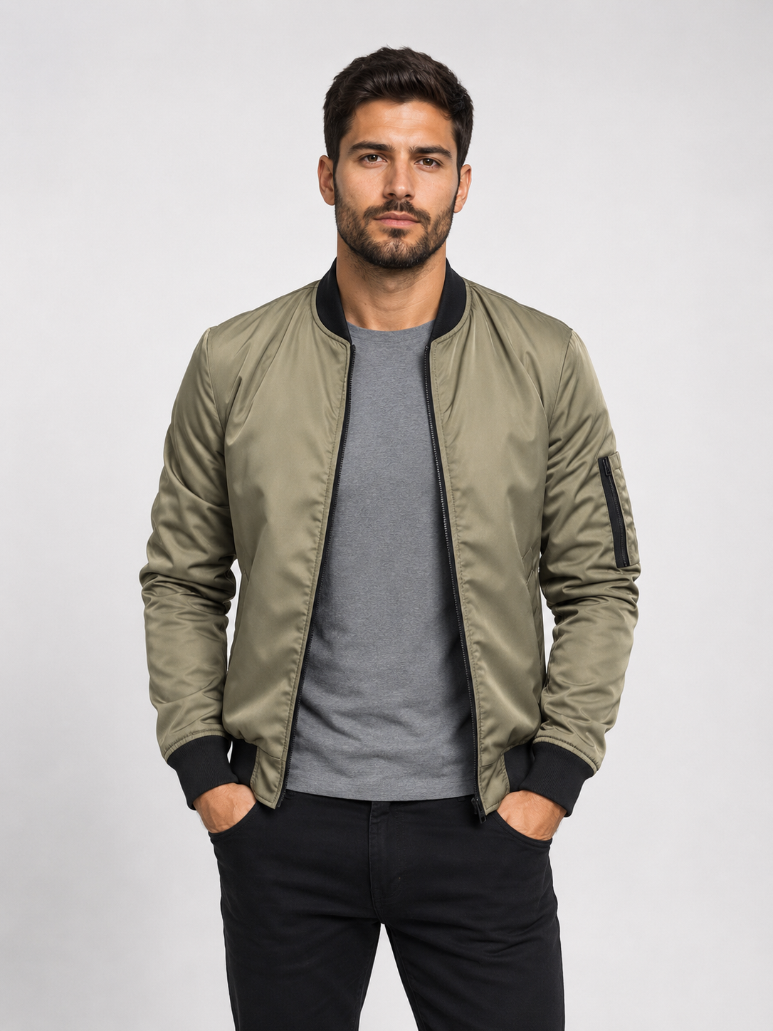 Herren Bomberjacke mit Reißverschluss