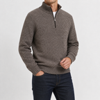 Herren Pullover mit Viertelreißverschluss Bequem und Lässig