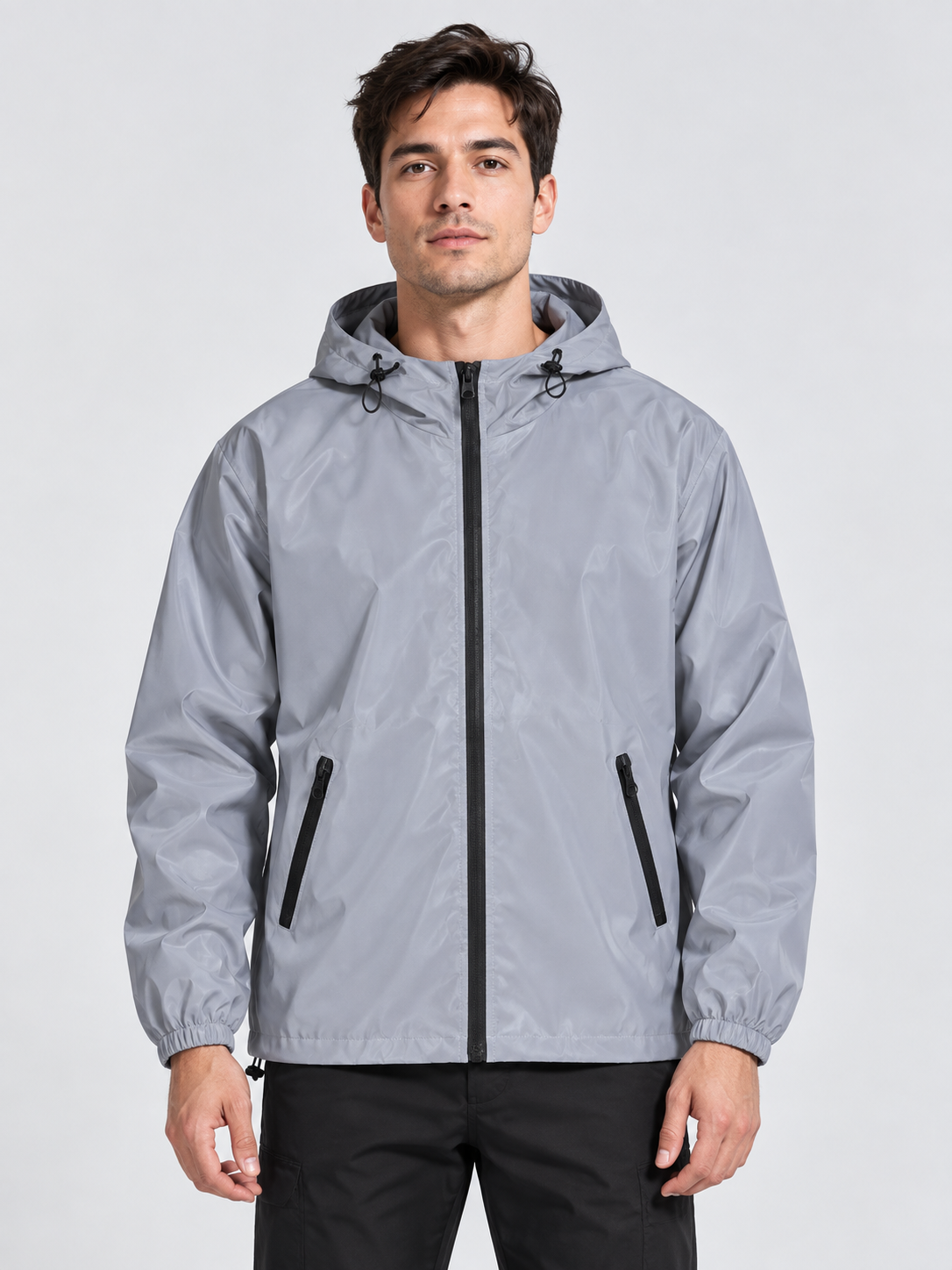 Herren Windjacke mit Kapuze und reflektierenden Details