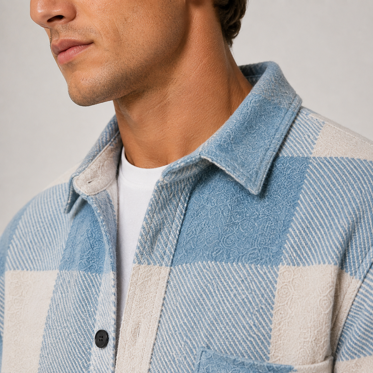 Herren Flanell Overshirt mit Karomuster