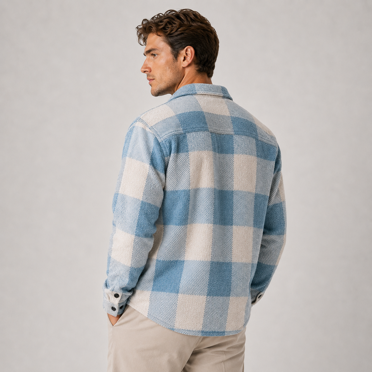 Herren Flanell Overshirt mit Karomuster