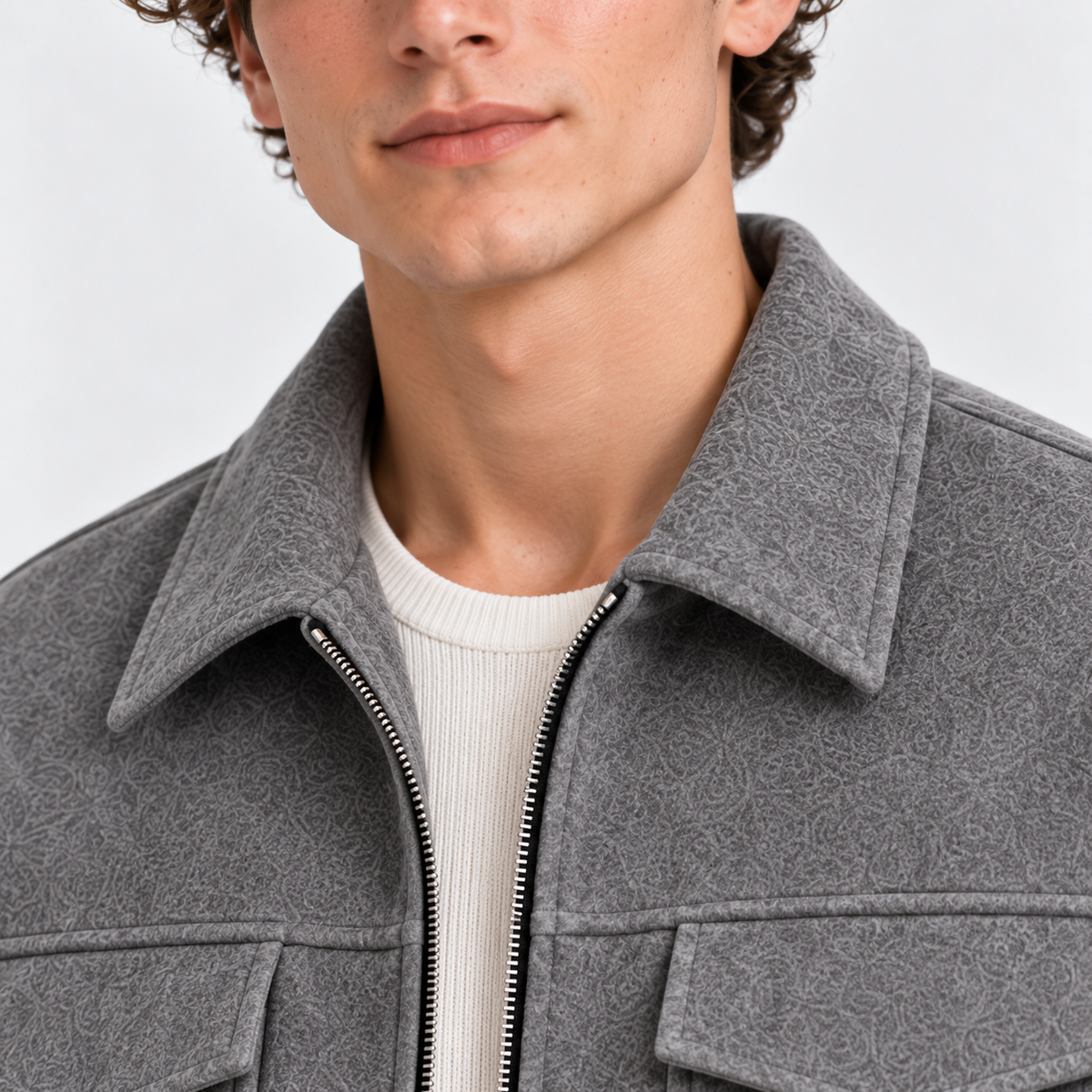Herren Jacke in Wildlederoptik mit mehreren Taschen