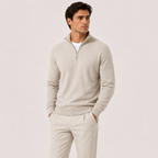 Herren Strickpullover mit kurzem Reissverschluss