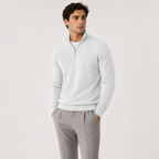 Herren Strickpullover mit kurzem Reissverschluss