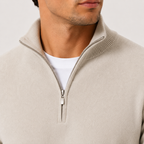 Herren Strickpullover mit kurzem Reissverschluss