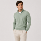 Herren Strickpullover mit kurzem Reissverschluss