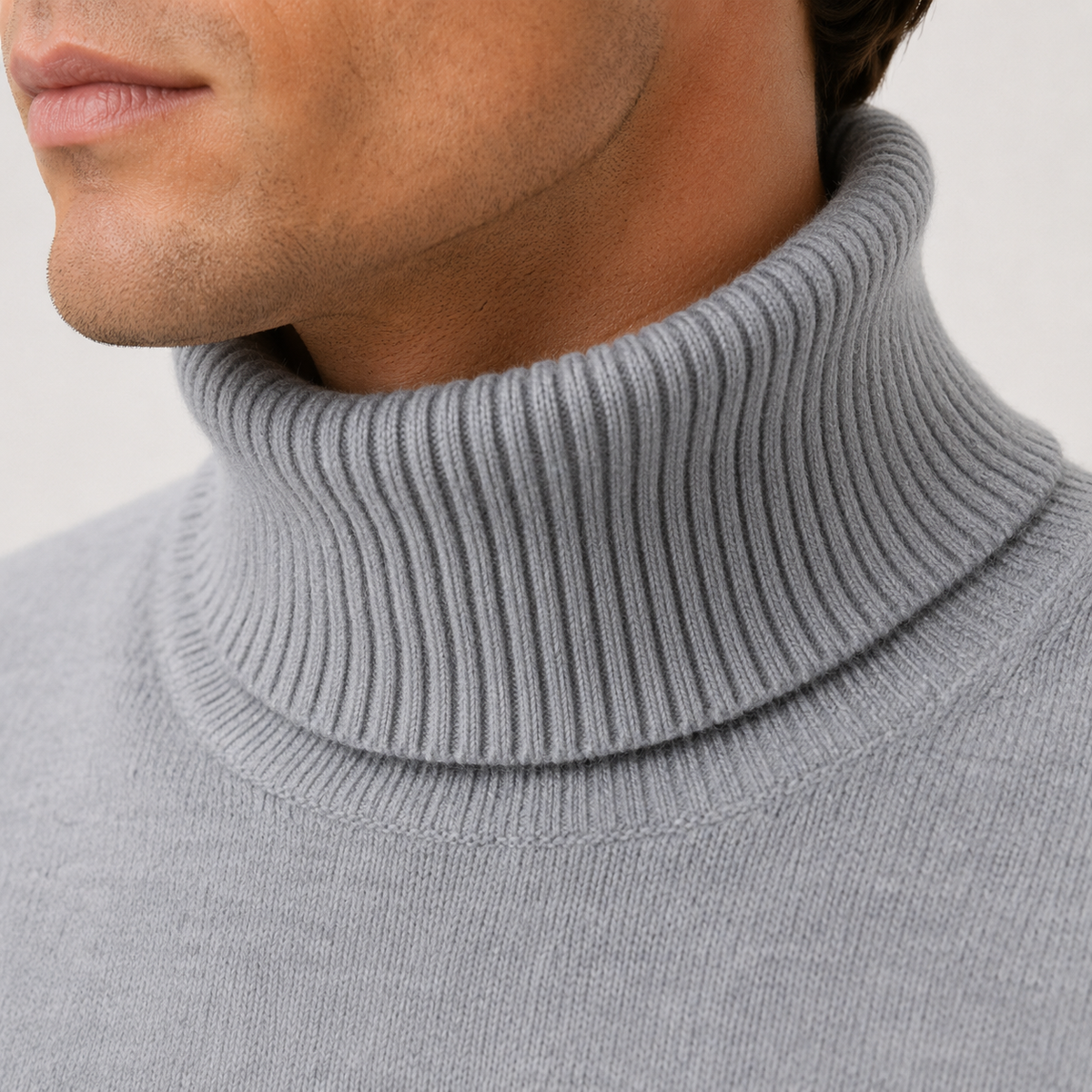 Herren Rollkragenpullover aus weichem Strick