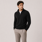 Herren Strickpullover mit kurzem Reissverschluss