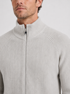 Cardigan homme en tricot avec col montant et fermeture éclair