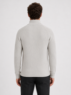 Cardigan homme en tricot avec col montant et fermeture éclair