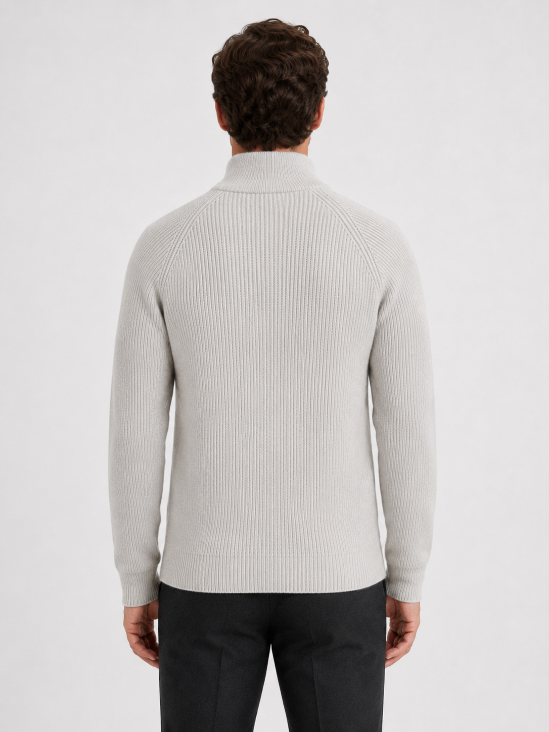 Herren Strickjacke mit Stehkragen und Reißverschluss