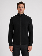 Cardigan homme en tricot avec col montant et fermeture éclair