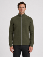 Cardigan homme en tricot avec col montant et fermeture éclair