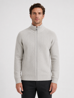 Cardigan homme en tricot avec col montant et fermeture éclair