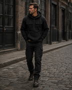 Sweat à capuche homme Caspian avec demi-fermeture éclair et coupe oversize