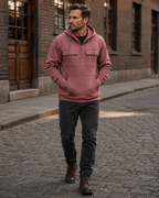 Sweat à capuche homme Caspian avec demi-fermeture éclair et coupe oversize