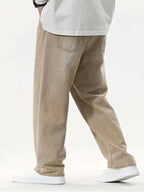 Jeans homme coupe ample jambe large en beige
