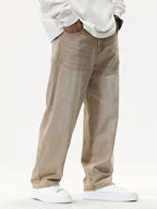 Jeans homme coupe ample jambe large en beige