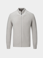 Cardigan homme en tricot avec col montant et fermeture éclair