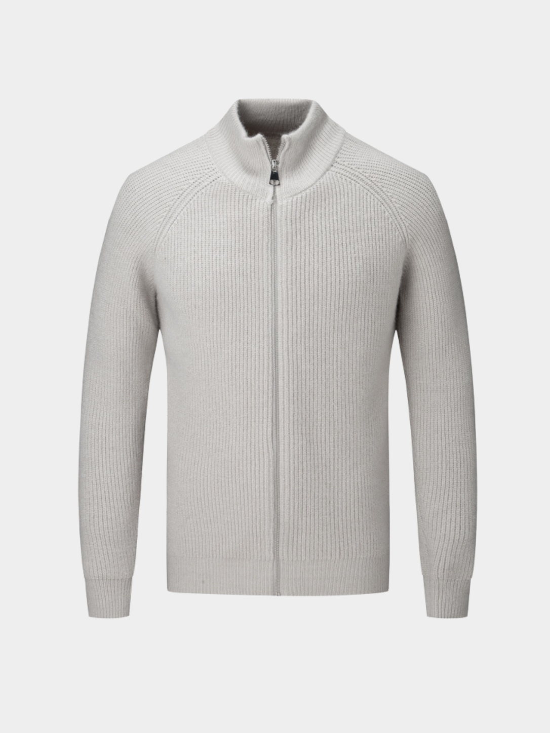 Herren Strickjacke mit Stehkragen und Reißverschluss