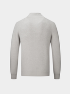 Cardigan homme en tricot avec col montant et fermeture éclair