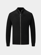 Cardigan homme en tricot avec col montant et fermeture éclair